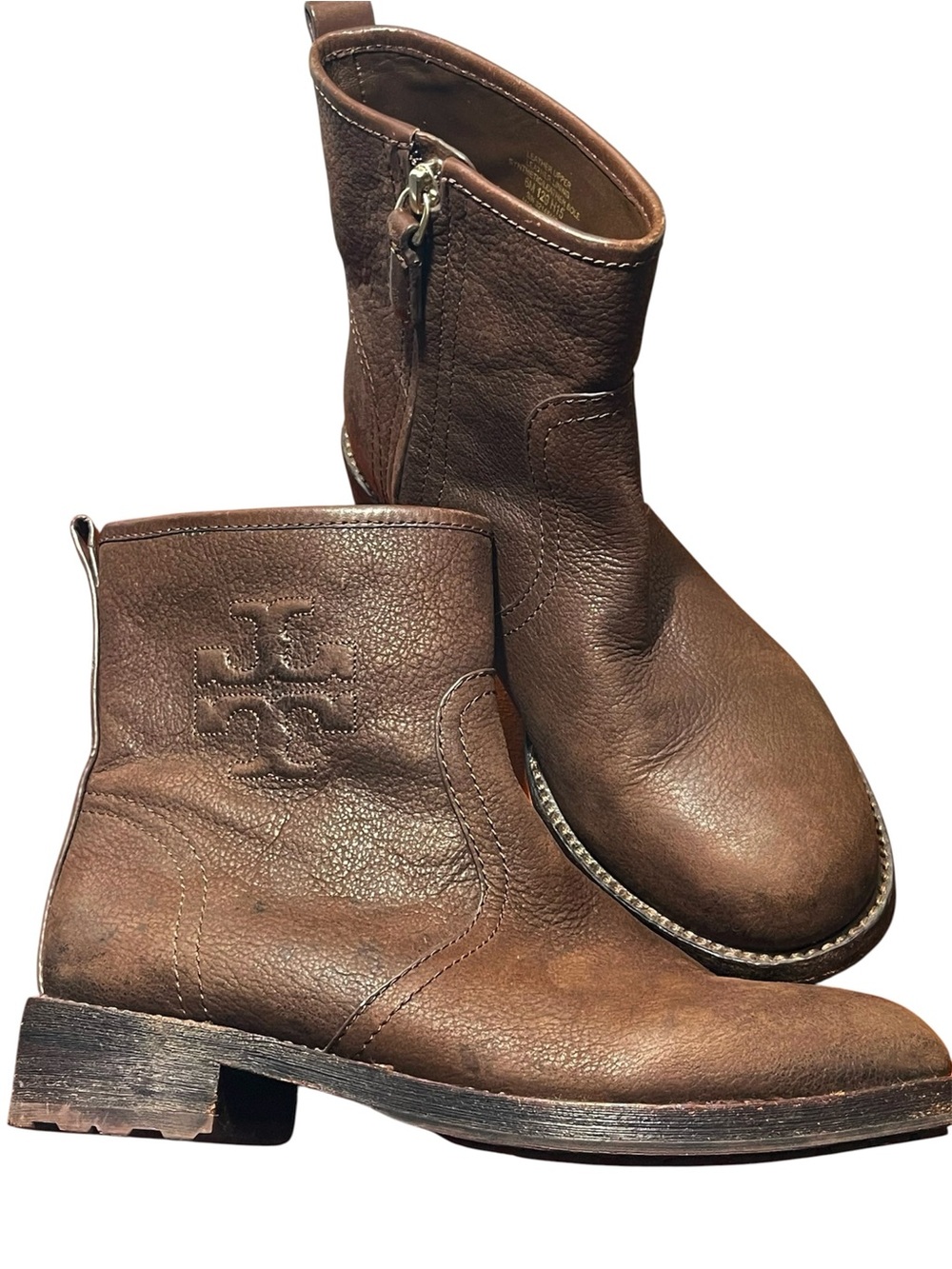 Tory Burch Simone Brown Leather Ankle Boots Brown / Espresso